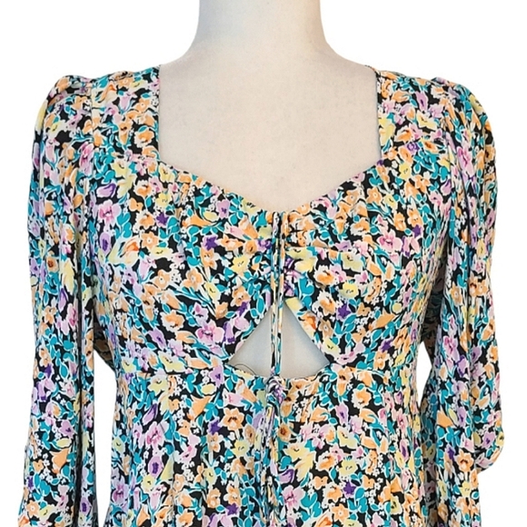 New Afrm Zion Puff Sleeve Mini Dress Size Small - Picture 5 of 11